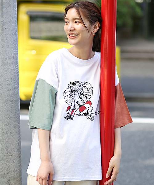 llica Tシャツ エリマキトカゲプリントTシャツ / Tシャツ・カットソー