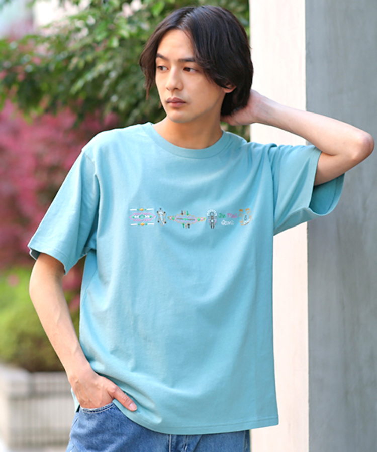 チチカカ |ライン刺繍Tシャツ
