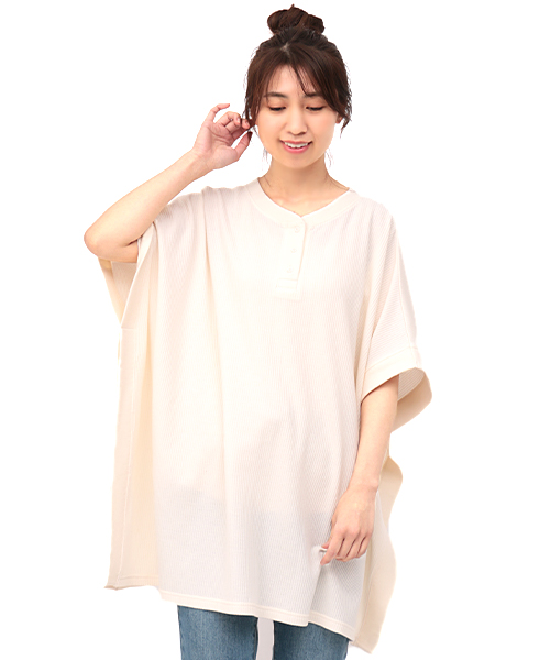 2WAYワッフルケープポンチョ / Tシャツ・カットソー