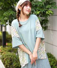 チチカカ |カスリプリント切り替えプルオーバー