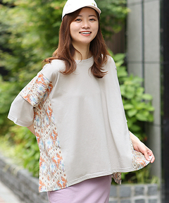 チチカカ |カスリプリント切り替えプルオーバー