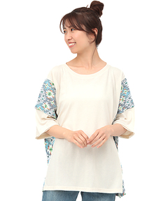 チチカカ |カスリプリント切り替えプルオーバー