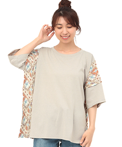 チチカカ |カスリプリント切り替えプルオーバー