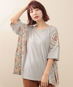 チチカカ |カスリプリント切り替えプルオーバー