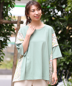 チチカカ |カスリプリント切り替えプルオーバー