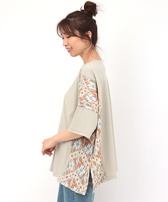 チチカカ |カスリプリント切り替えプルオーバー