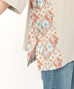 チチカカ |カスリプリント切り替えプルオーバー