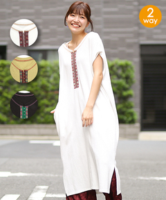 チチカカ |2WAYリサイクルコットンリブワンピース