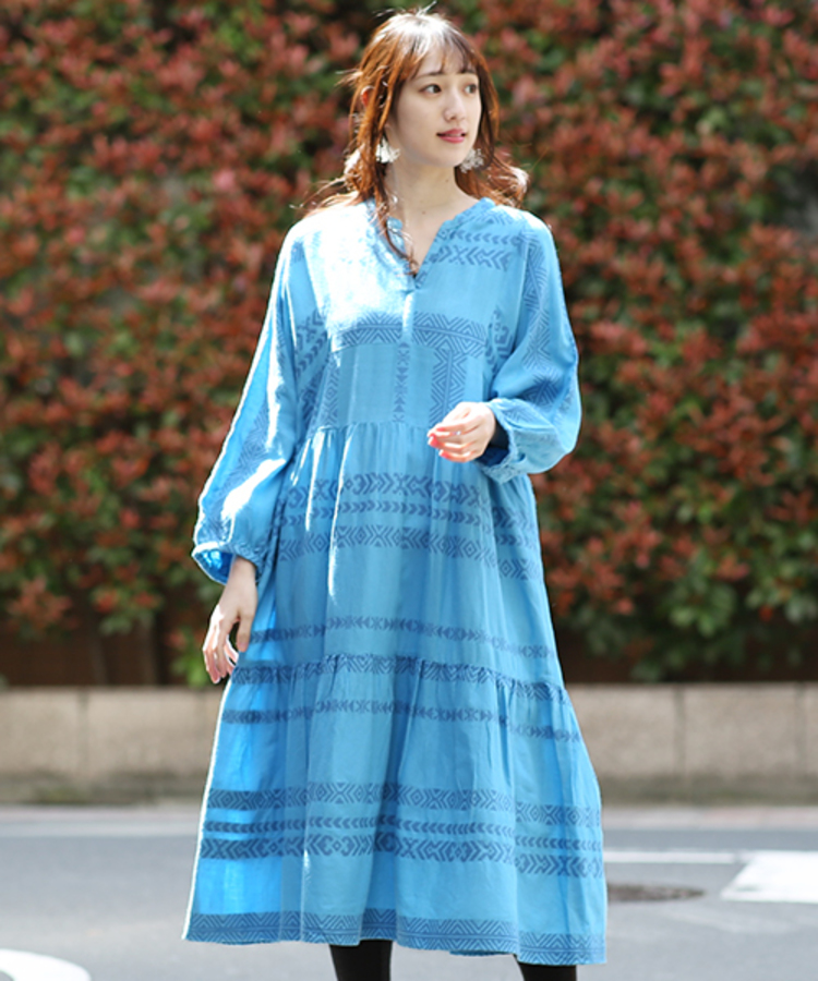 チチカカ |キカボーダージャカードワンピース