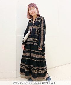 チチカカ |キカボーダージャカードワンピース