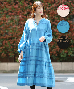 チチカカ |キカボーダージャカードワンピース