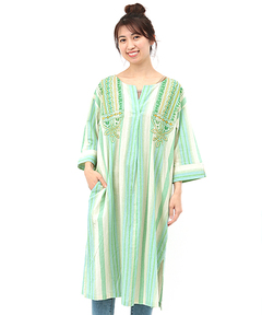 チチカカ |ナチュラルマルチストライプワンピース