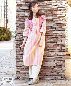 チチカカ |ナチュラルマルチストライプワンピース