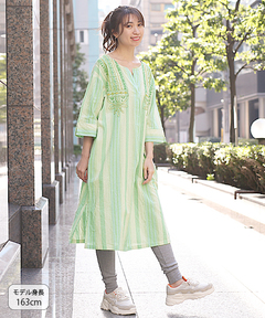 チチカカ |ナチュラルマルチストライプワンピース