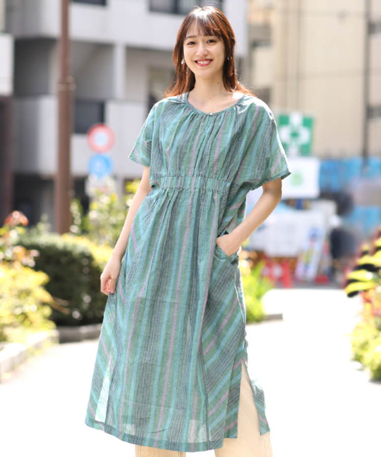 チチカカ |2WAY手織りストライプワンピース