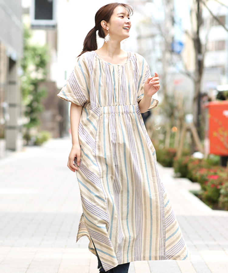 チチカカ |2WAY手織りストライプワンピース
