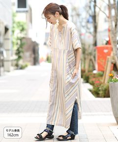 チチカカ |2WAY手織りストライプワンピース