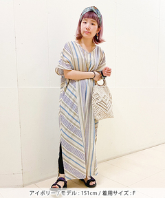 チチカカ |2WAY手織りストライプワンピース