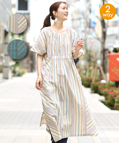 チチカカ |2WAY手織りストライプワンピース
