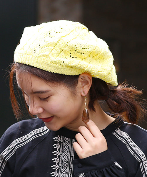 vibeca ベレー帽 コットン刺繍レースベレー / ベレー帽 | エスニックファッション