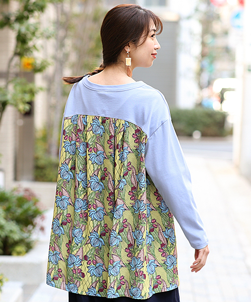 キテンゲフラワーコンビ プルオーバー / Tシャツ・カットソー