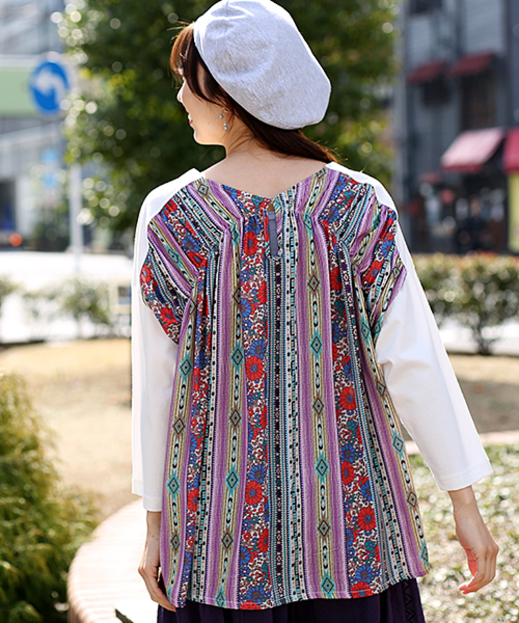 チチカカ |パッチストライププリントプルオーバー