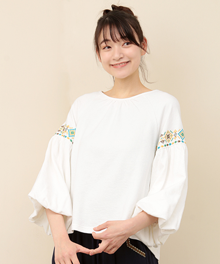 チチカカ |キカ刺繍バルーンスリーブプルオーバー