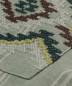 チチカカ |ストライプ×クロス刺繍シャツワンピース