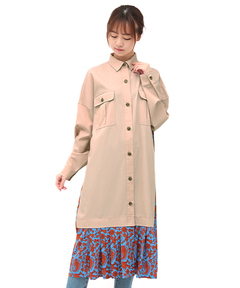 チチカカ |シャンブレープリントコンビワンピース