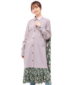 チチカカ |シャンブレープリントコンビワンピース