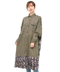 チチカカ |シャンブレープリントコンビワンピース