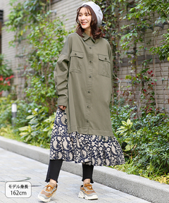 チチカカ |シャンブレープリントコンビワンピース