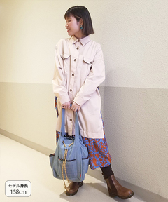 チチカカ |シャンブレープリントコンビワンピース