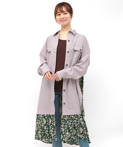 チチカカ |シャンブレープリントコンビワンピース