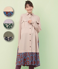 チチカカ |シャンブレープリントコンビワンピース