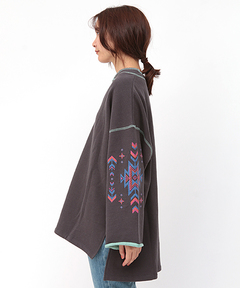 チチカカ |配色裏毛ナバホ刺繍プルオーバー