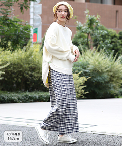 チチカカ |配色裏毛ラウンドヘムプルオーバー