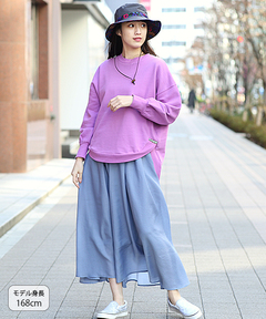 チチカカ |配色裏毛ラウンドヘムプルオーバー