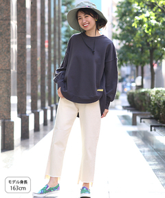 チチカカ |配色裏毛ラウンドヘムプルオーバー