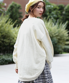 チチカカ |配色裏毛ラウンドヘムプルオーバー