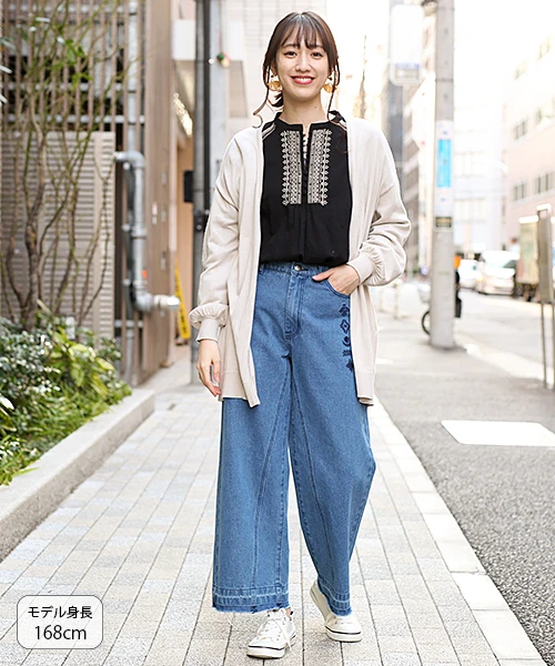 黒 カーディガン バルーンスリーブ　古着 rehacer カーディガン : 2tone Balloon Sleeve Cardigan / 2
