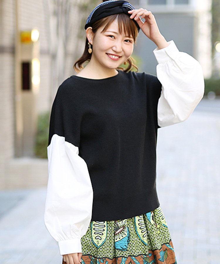 チチカカ |ボリュームパフコンビニットプルオーバー