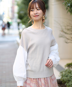 チチカカ |ボリュームパフコンビニットプルオーバー