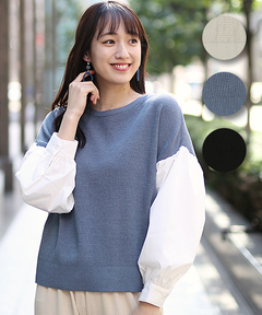 チチカカ |ボリュームパフコンビニットプルオーバー