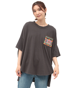 チチカカ |フェアトレードコットンドルマンポケット刺繍プルオーバー