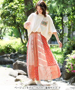 チチカカ |フェアトレードコットンドルマンポケット刺繍プルオーバー