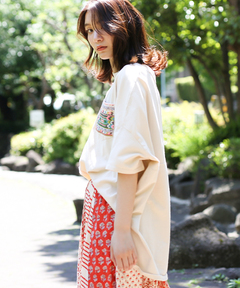 チチカカ |フェアトレードコットンドルマンポケット刺繍プルオーバー