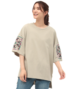 チチカカ |フェアトレードコットン袖刺繍Tプルオーバー