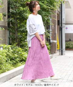 チチカカ |フェアトレードコットン袖刺繍Tプルオーバー