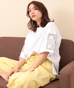 チチカカ |フェアトレードコットン袖刺繍Tプルオーバー